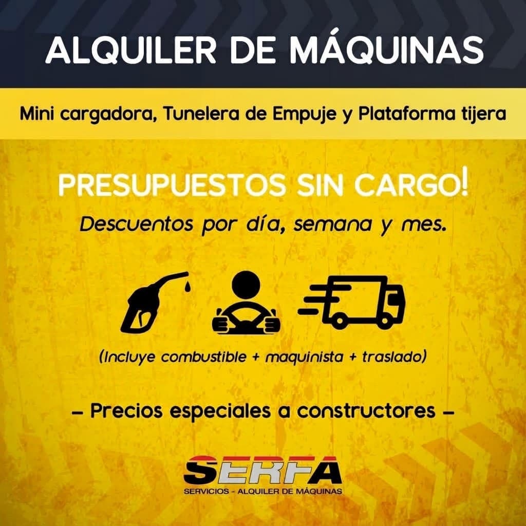 Alquiler de máquinas y maquinaria vial en Resistencia, Chaco — SERFA SERVICIOS SAS