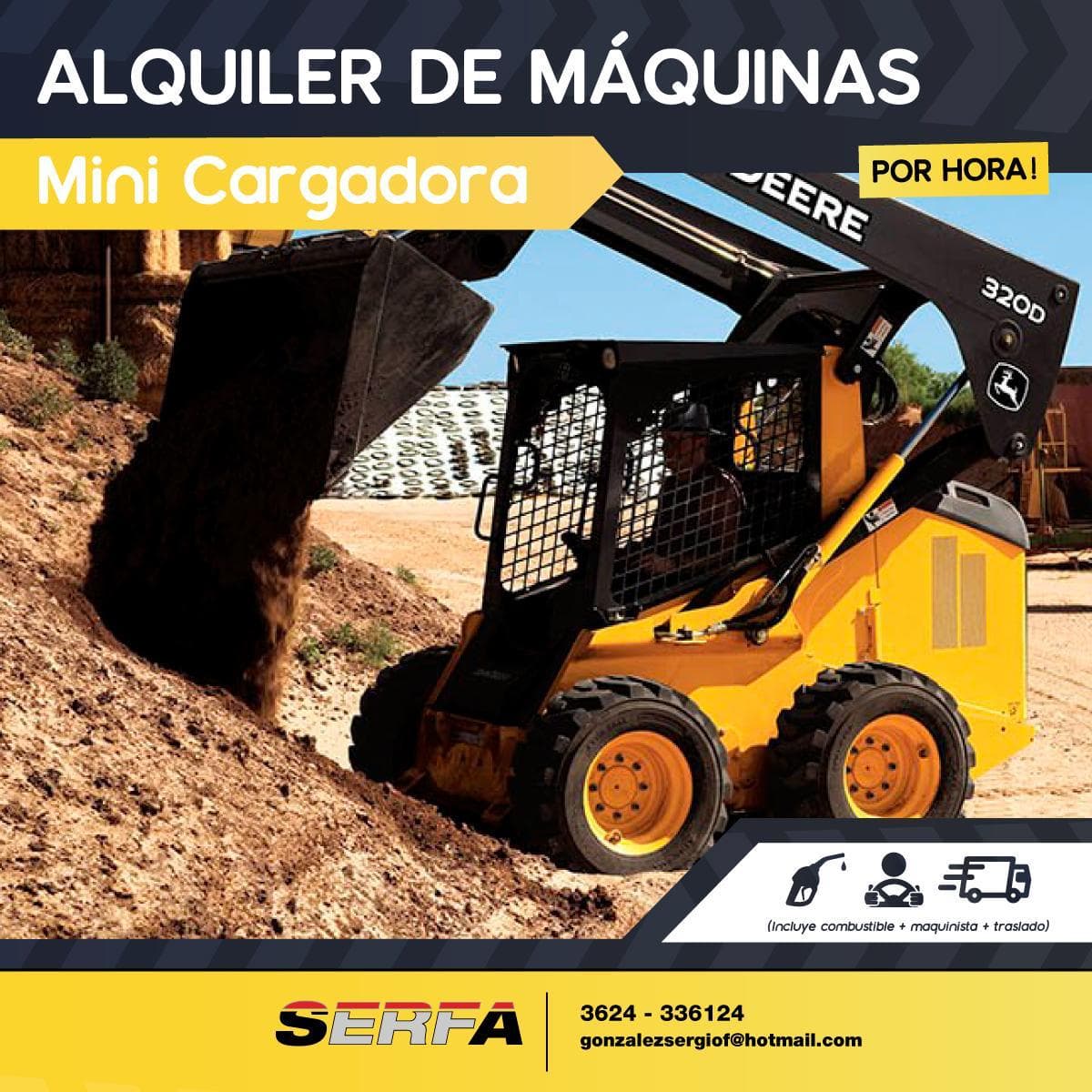 Alquiler de minicargadora en Resistencia, Chaco